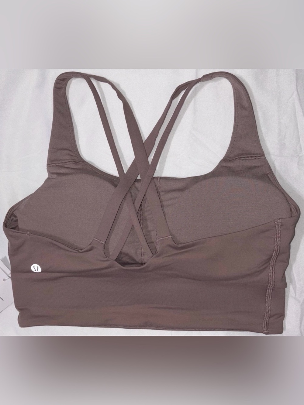 NWT LULULEMON LARGE ENERGY LONGLINE BRA*EVOLVE AUTHENTIC ASHEN ROSE $68 RETAIL